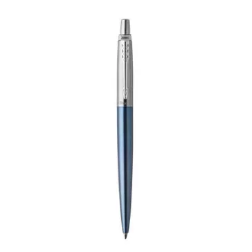   Golyóstoll, 0,7 mm, ezüst színű klip, Waterloo kék tolltest, PARKER "Royal Jotter", kék