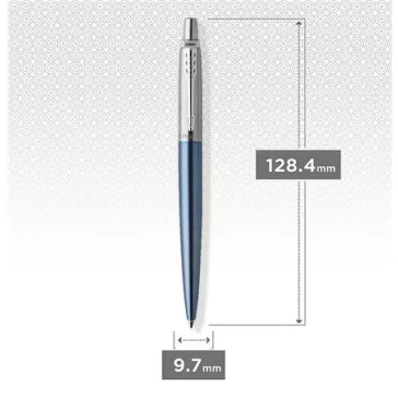   Golyóstoll, 0,7 mm, ezüst színű klip, Waterloo kék tolltest, PARKER "Royal Jotter", kék