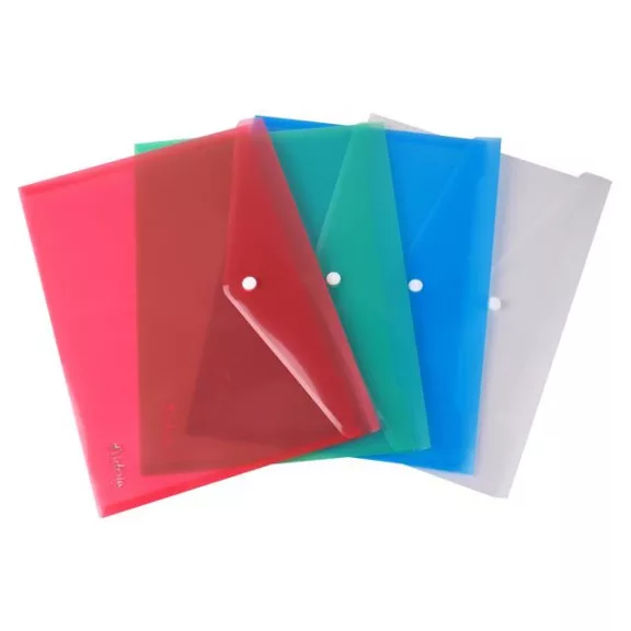 Irattartó tasak, A4, PP, patentos, VICTORIA OFFICE, áttetsző