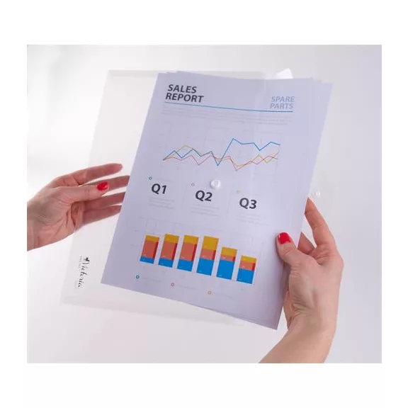 Irattartó tasak, A4, PP, patentos, VICTORIA OFFICE, áttetsző