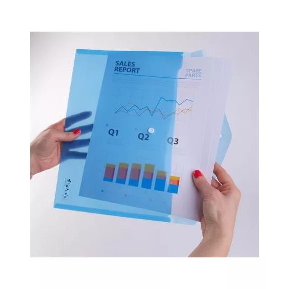 Irattartó tasak, A4, PP, patentos, VICTORIA OFFICE, kék