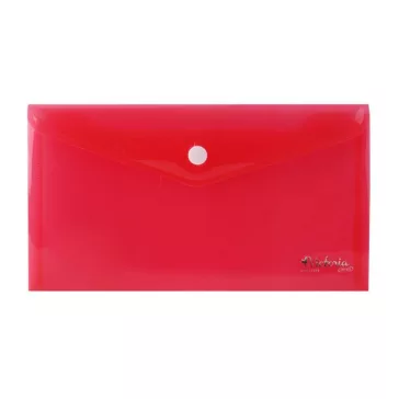 Irattartó tasak, DL, PP, patentos, VICTORIA OFFICE, piros