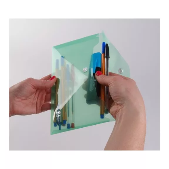 Irattartó tasak, DL, PP, patentos, VICTORIA OFFICE, zöld