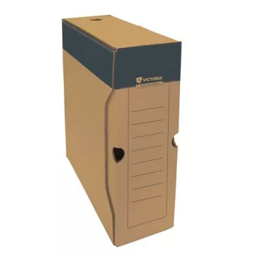   Archiválódoboz, A4, 100 mm, karton, VICTORIA OFFICE, natúr