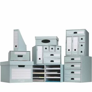   Tároló doboz, karton, 33,3x28,5x39 cm FELLOWES, "Style", zöld-fehér