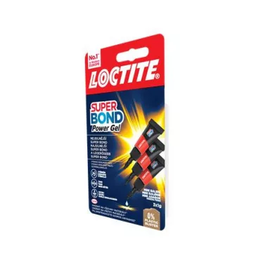   Pillanatragasztó gél, 3 x 1 g, HENKEL "Loctite Super Bond POWER Gél Mini Trio"