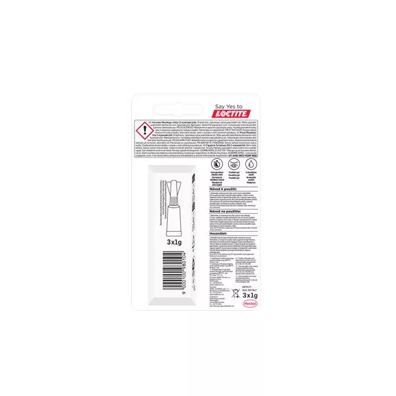 Pillanatragasztó gél, 3 x 1 g, HENKEL "Loctite Super Bond POWER Gél Mini Trio"