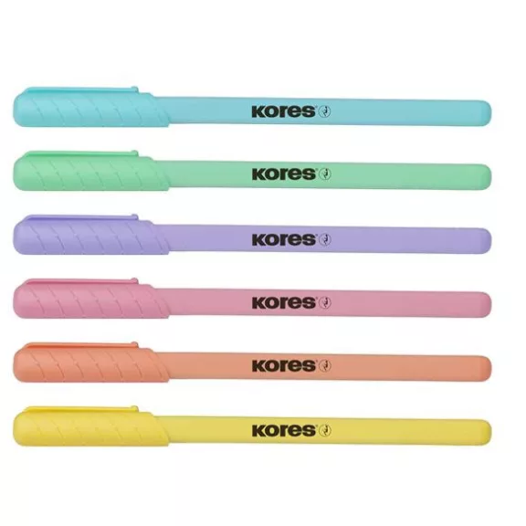 Golyóstoll, 1,0 mm, kupakos, háromszögletű, KORES "KOR-M Pastel", kék