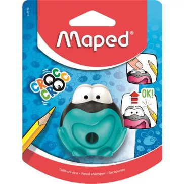   Hegyező, egylyukú, tartályos, MAPED "Croc Croc", béka, vegyes színek