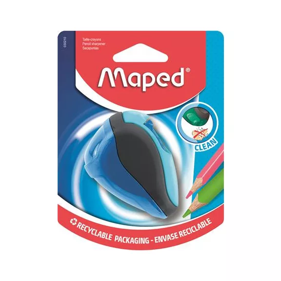 Hegyező, kétlyukú, tartályos, MAPED "Clean", vegyes színek Hegyező, kétlyukú, tartályos, MAPED "Clean", vegyes színek