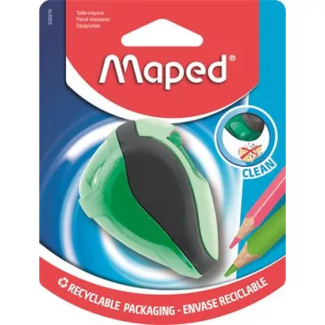   Hegyező, kétlyukú, tartályos, MAPED "Clean", vegyes színek