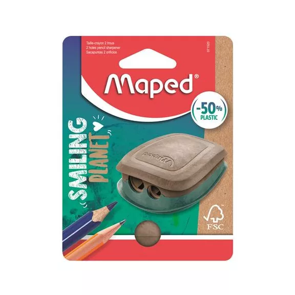 Hegyező, kétlyukú, tartályos, műanyag, FSC, MAPED "Smiling Planet" Hegyező, kétlyukú, tartályos, műanyag, FSC, MAPED "Smiling Planet"
