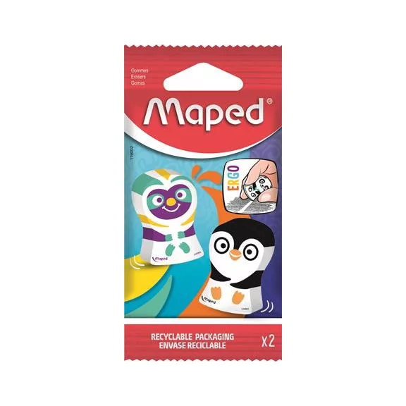 Radír, vegyes minták, MAPED "Ergo Fun Multicolor"