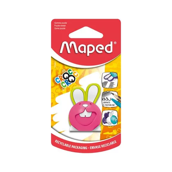 Puzzle radír, MAPED "Croc Croc Puzzle", nyuszi, vegyes színek