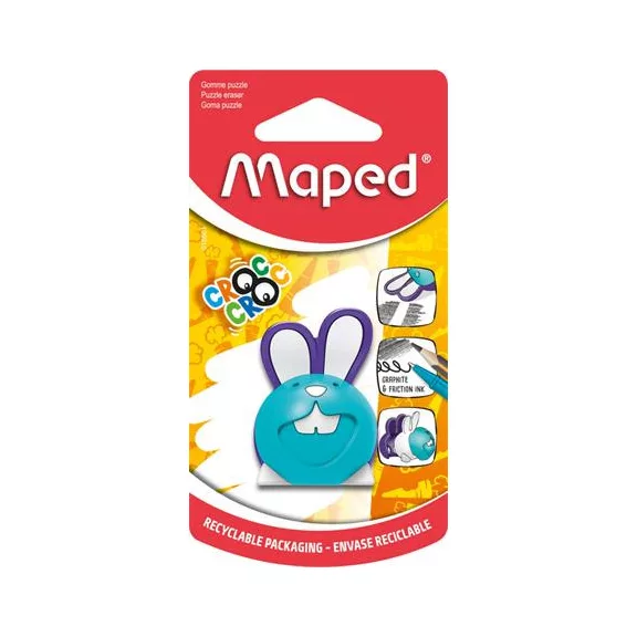 Puzzle radír, MAPED "Croc Croc Puzzle", nyuszi, vegyes színek