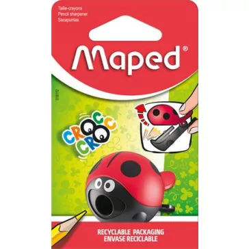   Hegyező, egylyukú, tartályos, MAPED "Croc Croc Easy", katica és bálna, vegyes formák