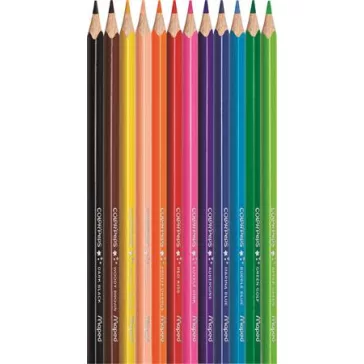   Színes ceruza készlet, háromszögletű, MAPED "Color'Peps Star", 12 különböző szín