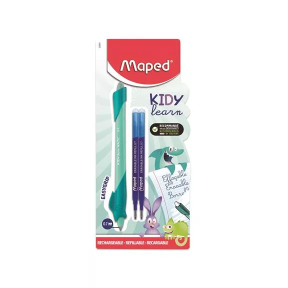 Írástanuló rollertoll, utántöltővel, 0,7 mm, radírozható, MAPED "KIDY Learn MAGIC", vegyes minták
