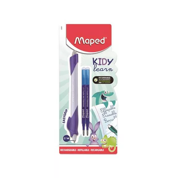 Írástanuló rollertoll, utántöltővel, 0,7 mm, radírozható, MAPED "KIDY Learn MAGIC", vegyes minták