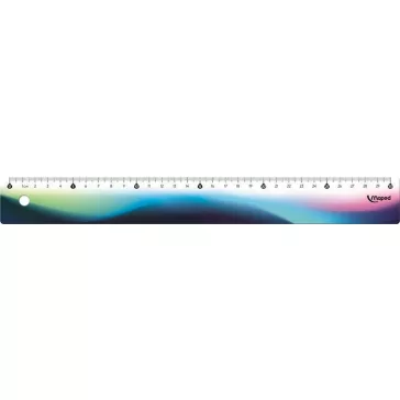   Vonalzó, műanyag, 30 cm, MAPED "Nightfall", metálfényű