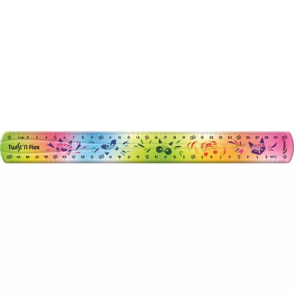 Vonalzó, műanyag, törhetetlen, 30 cm, MAPED "Mini Cute Twist 'n Flex"