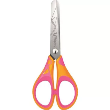   Olló, iskolai, 13 cm, MAPED "Soft Neon", vegyes színek