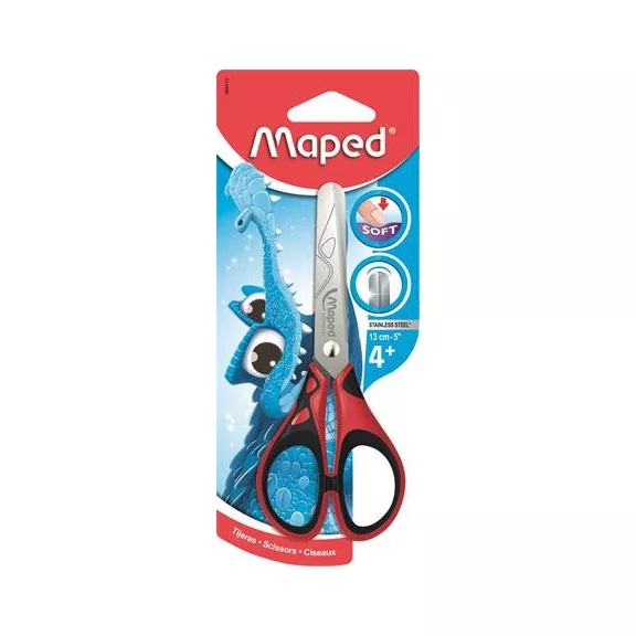 Olló, iskolai, 13 cm, MAPED "Essentials Soft"