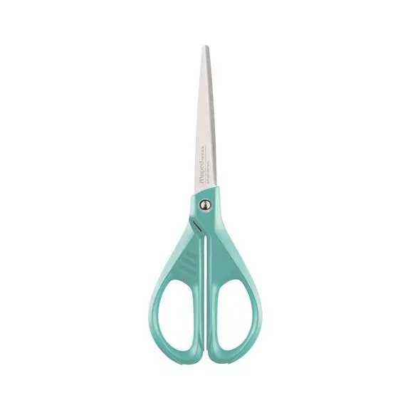 Olló, irodai, 17 cm, MAPED "Essentials Green", türkizkék