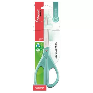   Olló, irodai, 21 cm, MAPED "Essentials Green", türkizkék