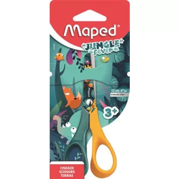   Olló, óvodai, 12 cm, MAPED "Jungle Fever Vivo", vegyes színek