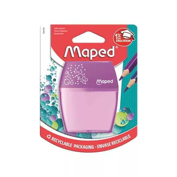 Hegyező, kétlyukú, tartályos, MAPED "Shaker", vegyes színek Hegyező, kétlyukú, tartályos, MAPED "Shaker", vegyes színek