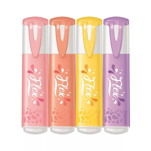 Szövegkiemelő készlet, 1-5 mm, MAPED "Fluo Peps Flex Pastel", pasztell szín, vegyes készletek
