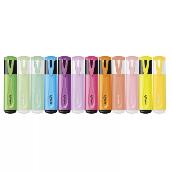 Szövegkiemelő készlet, 1-5 mm, MAPED "Fluo Peps Assorted", 12 különböző szín