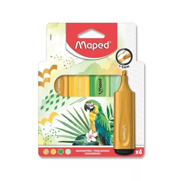 Szövegkiemelő készlet, 1-5 mm, MAPED "Fluo Peps Assorted", vegyes színek