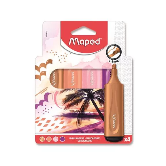 Szövegkiemelő készlet, 1-5 mm, MAPED "Fluo Peps Assorted", vegyes színek