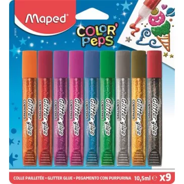   Csillámos ragasztó, MAPED "Color'Peps", 9 különböző szín