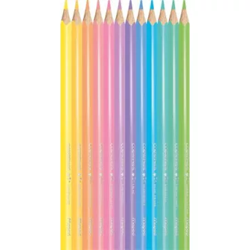   Színes ceruza készlet, háromszögletű, MAPED "Color'Peps Pastel", 12 különböző pasztell szín