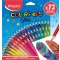 Színes ceruza készlet, háromszögletű, MAPED "Color'Peps Star", 72 különböző szín