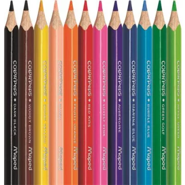   Színes ceruza készlet, háromszögletű, MAPED "Color'Peps Star Mini", 12 különböző szín