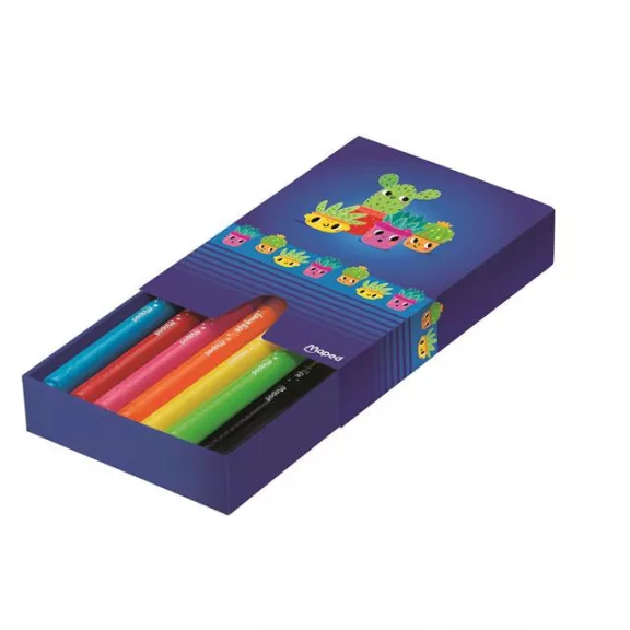 Filctoll készlet, 3,7 mm, kimosható, dobozos, MAPED „Color'Peps Long Life 2”, 12 különböző szín