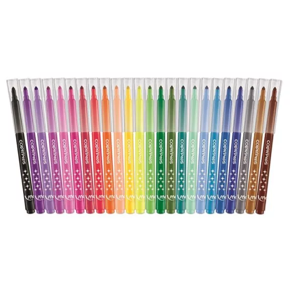 Filctoll készlet, mosható, MAPED "Color'Peps Long Life", 24 különböző szín