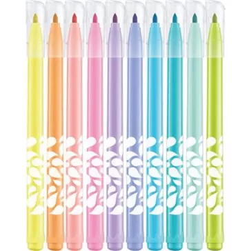   Filctoll készlet, 2,8 mm, kimosható, MAPED "Color'Peps Pastel", 10 különböző pasztell szín