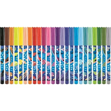   Filctoll készlet, 2 mm, kimosható, MAPED "Color'Peps Ocean Life", 24 különböző szín