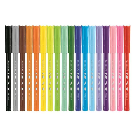 Filctoll készlet, 2 mm, kimosható, MAPED "Color'Peps Ocean", 18 különböző szín