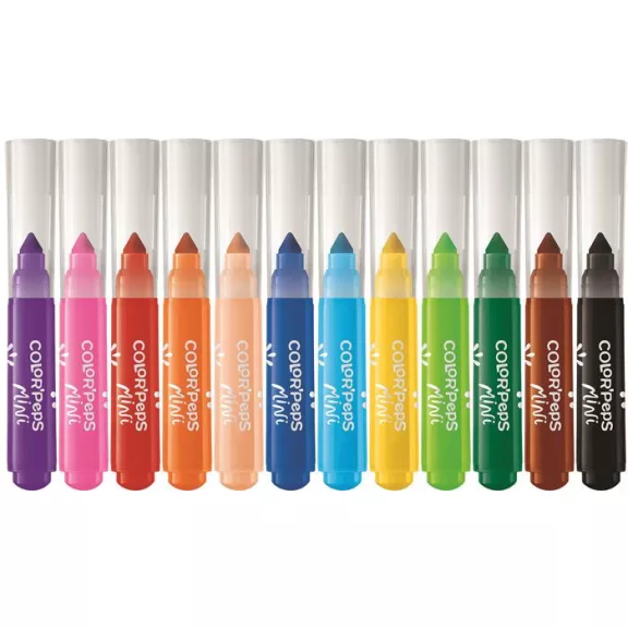 Filctoll készlet, 6,5 mm, kimosható, MAPED "Color'Peps Mini Power", 12 különböző szín