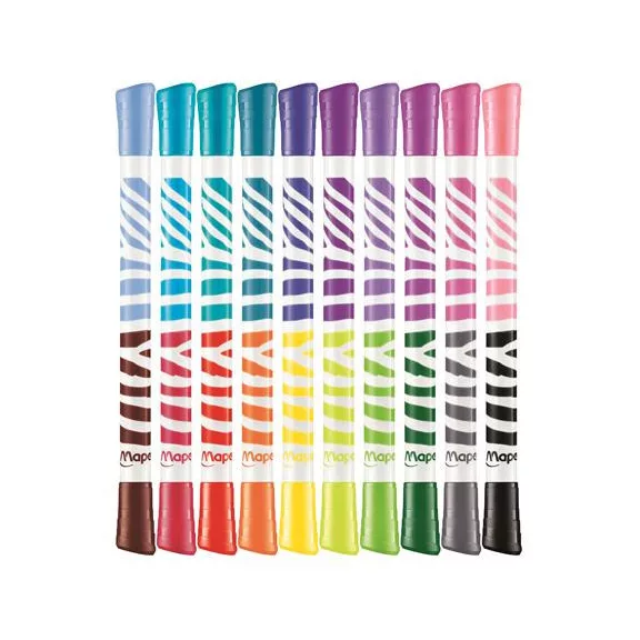 Filctoll készlet, kimosható, MAPED "Color'Peps Duo", 20 különböző szín