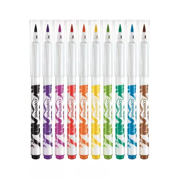 Filctoll készlet, kimosható, ecsetjellegű, MAPED "Color ’Peps Brush", 10 különböző szín
