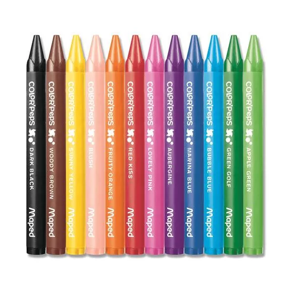 Zsírkréta, MAPED "Color'Peps Wax", 12 különböző szín