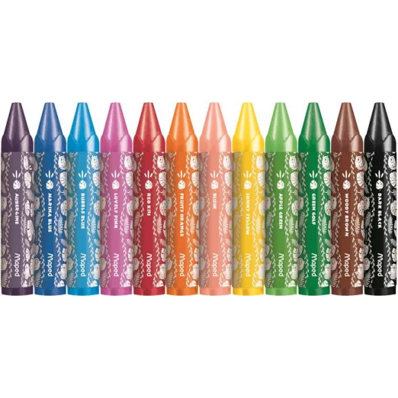 Zsírkréta, vastag, MAPED "Jungle Fever", 12 különböző színben