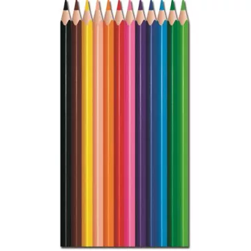   Színes ceruza készlet, háromszögletű, MAPED "Color'Peps Strong", 12 különböző szín